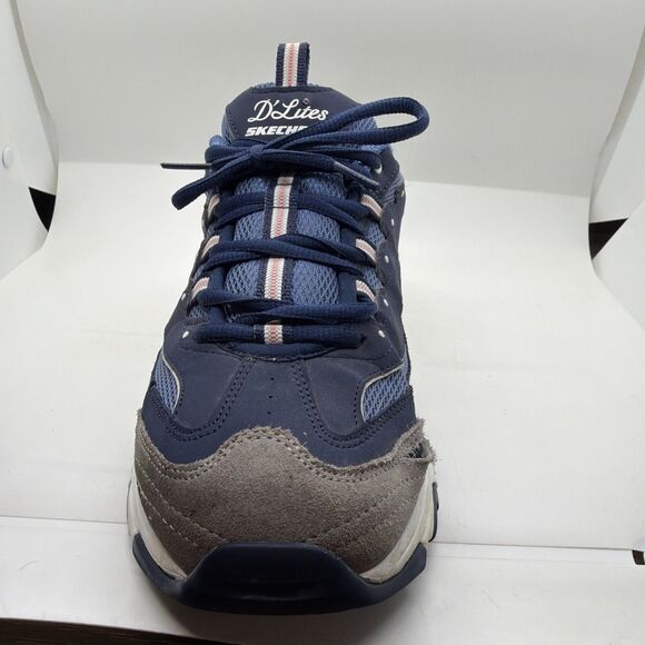 Skechers D’Lites Navy Blue Gray Shoes Sneakers 11947W Womens Size 11 Wide Damage - Picture 6 of 13